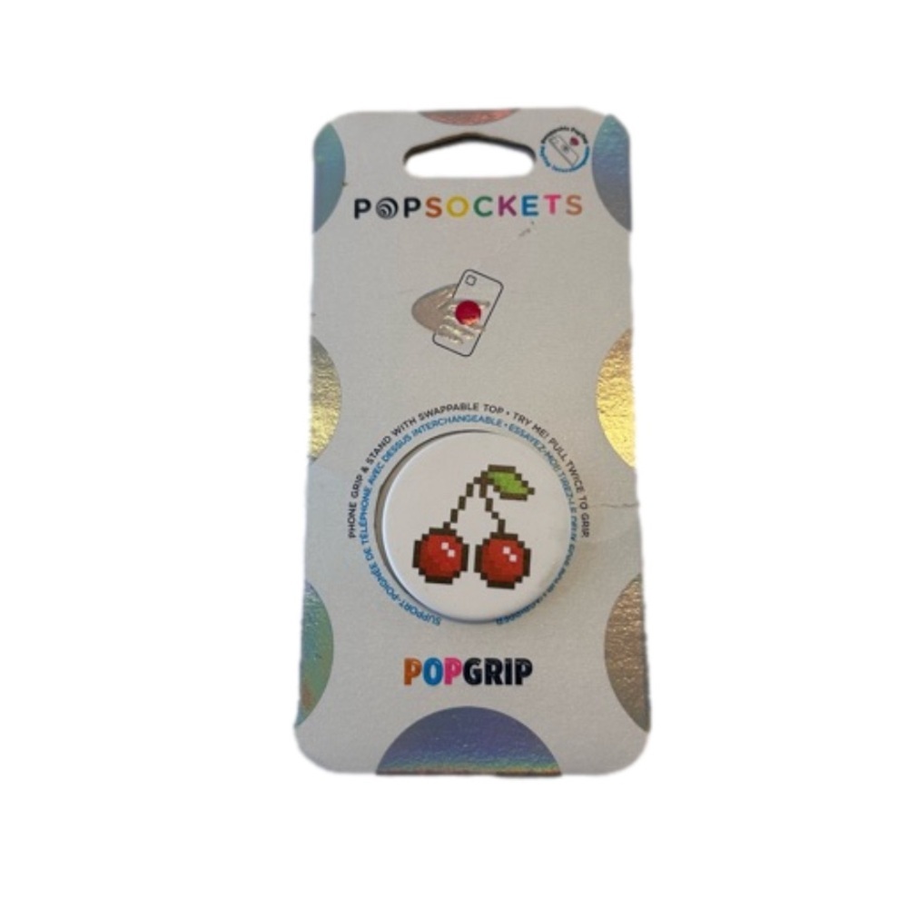 8 Bit Cherries Popsockets Single Grip & Stand Phones Tablet Holder